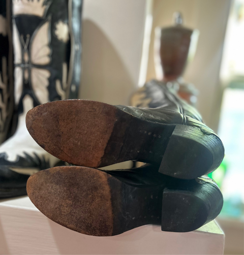 1970s • Tony Lama • Gold Python Flame Inlay — Women’s 6.5 M