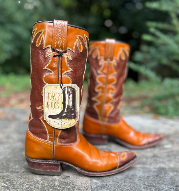 Women’s Size 6 A - NOS Dan Post Vintage Cowboy Western Boots Wingtip
