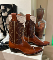 1950s • FRYE • Tri-Color Western (Saddle/Chocolate/Bone) • Women’s 7.5