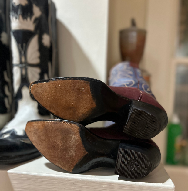 1950s • Unknown Maker • “Starleaf” Two-Tone Western Boots • Women’s 6.5 M