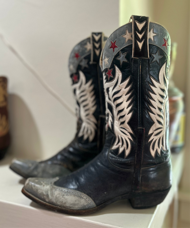 1960’s Patriotic Eagle Inlay Cowboy Boots – Men’s 10 (From My Personal Collection)
