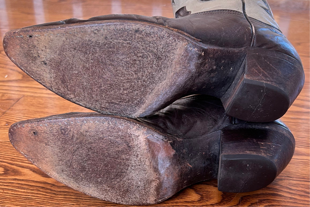 1960s • Nocona • “Arrowhead” Two-Tone Inlay Boots • Men’s 9.5 B
