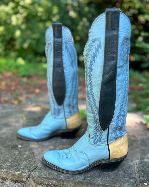 Women’s Size 7 M - 1970’s Olathe Cowboy Western Boots Mule Ears