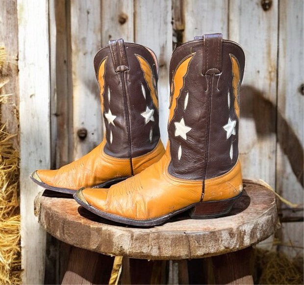 Men’s Size 10.5 D - Nocona Cowboy Western Boots Double Sided Butterflies