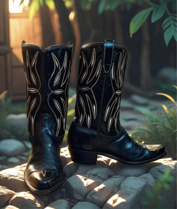Men’s Size 9 D - 1960’s Acme Cowboy Western Boots Inlays