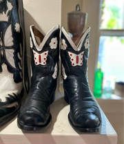 1950s • Border-Boot Style • “Butterfly & Dogwood” Inlay Showboots • Women’s 9
