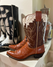 1950s • FRYE • Tri-Color Western (Saddle/Chocolate/Bone) • Women’s 7.5