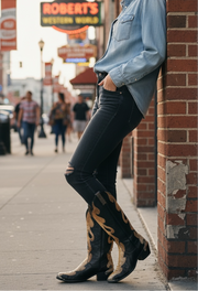 1970s • Tony Lama • Gold Python Flame Inlay — Women’s 6.5 M