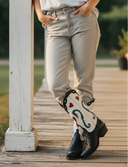 1990s Acme “Queen of Hearts” Inlay Boots • Women’s 8 M