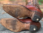 1950s • JUSTIN • Floral Inlay Western • Women’s 5.5 M