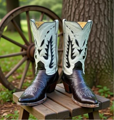 1960s • Nocona • “Arrowhead” Two-Tone Inlay Boots • Men’s 9.5 B