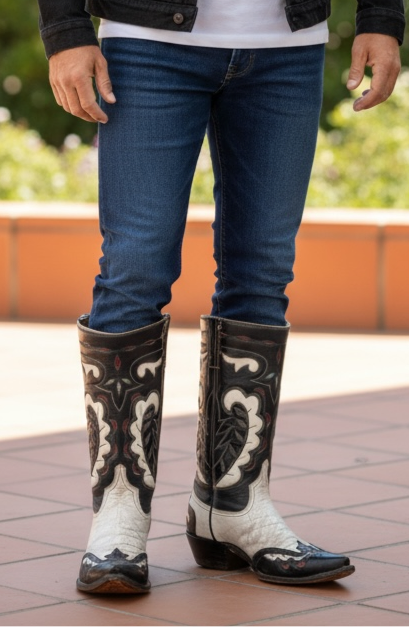 Women’s Size 8.5 M - 1950’s Stovepipe Cowboy Western Boots Inlays