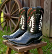 1980s • Nocona • Lightning Inlay — Men’s 9 D