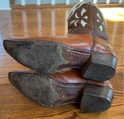 Women’s Size 9 M - 1950’s Tex Tan Of Yoakum Cowboy Western Boots Inlays