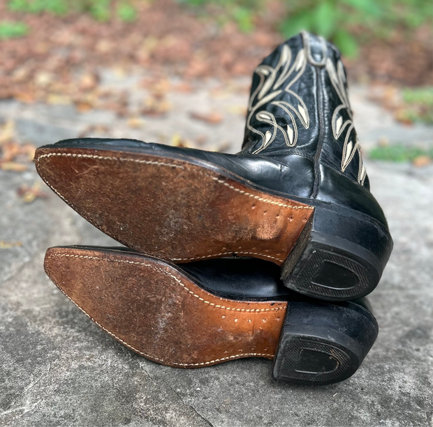 Men’s Size 9 D - 1960’s Acme Cowboy Western Boots Inlays