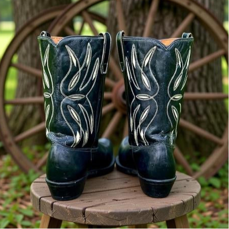 Men’s Size 9 D - 1960’s Acme Cowboy Western Boots Inlays