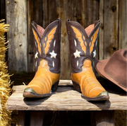 Men’s Size 10.5 D - Nocona Cowboy Western Boots Double Sided Butterflies