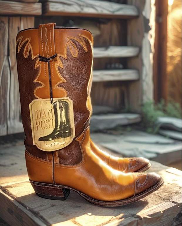 Women’s Size 6 A - NOS Dan Post Vintage Cowboy Western Boots Wingtip
