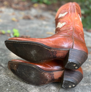 1940’s Cowboy Western Boots Butterfly and Floral Inlays Women’s 7 B