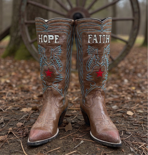 Women’s Size 6.5 M - Custom Heritage Cowboy Western Boots Faith Hope