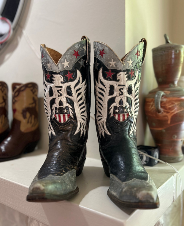 1960’s Patriotic Eagle Inlay Cowboy Boots – Men’s 10 (From My Personal Collection)