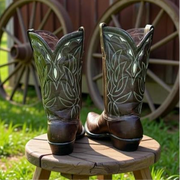 1960s • ACME • Chocolate Vine-Stitch Western • Women’s 8