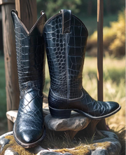 Men’s Size 8.5 D - Justin Vintage Cowboy Western Boots Full Alligator