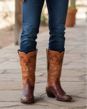 1960s • Custom Shop • Alligator & Monogram Show Cowboy Boots • Men’s 9.5 D