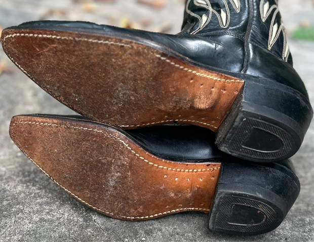 Men’s Size 9 D - 1960’s Acme Cowboy Western Boots Inlays