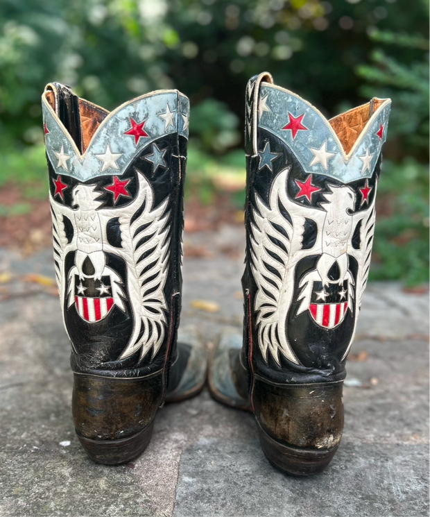 1960’s Patriotic Eagle Inlay Cowboy Boots – Men’s 10 (From My Personal Collection)
