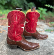 Women’s Size 7 M - 1950’s Tony Lama Iconic Cowboy Western Boots Longhorn Inlays