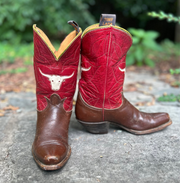 Women’s Size 7 M - 1950’s Tony Lama Iconic Cowboy Western Boots Longhorn Inlays