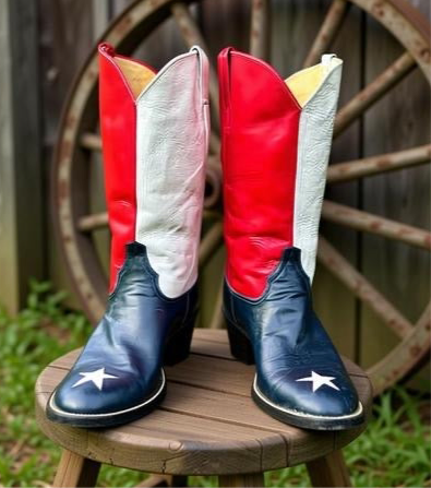 Vintage • Rios of Mercedes • Texas Flag Boots • Men’s 10.5 E