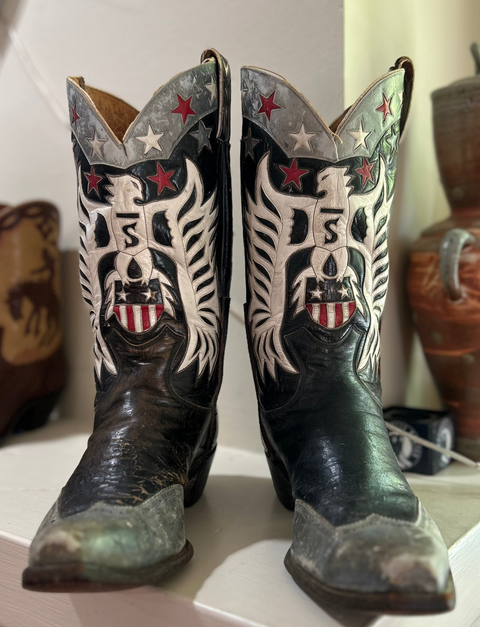 1960’s Patriotic Eagle Inlay Cowboy Boots – Men’s 10 (From My Personal Collection)