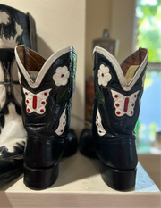 1950s • Border-Boot Style • “Butterfly & Dogwood” Inlay Showboots • Women’s 9