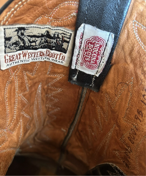1980s • Nocona • Lightning Inlay — Men’s 9 D