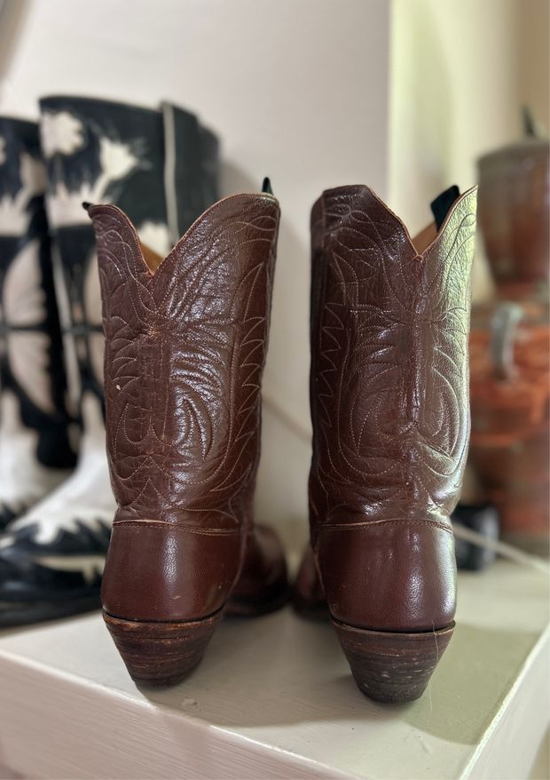 1950s • Justin • Chestnut Shorty Western Pee Wees • Women’s 7 M