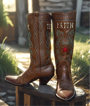 Women’s Size 6.5 M - Custom Heritage Cowboy Western Boots Faith Hope