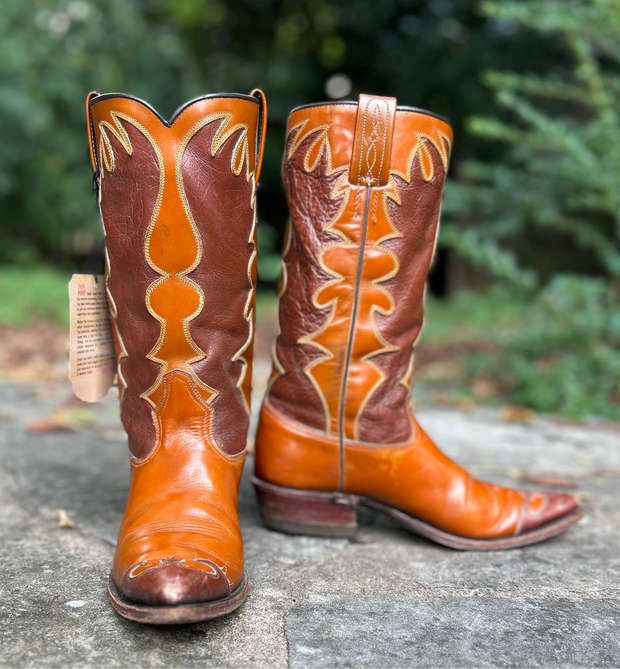 Women’s Size 6 A - NOS Dan Post Vintage Cowboy Western Boots Wingtip