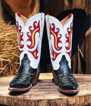 Women’s Size 7.5 M - Don Quijote Vintage NOS Cowboy Western Boots Unique Inlay Design