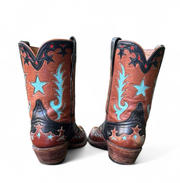 Women’s Size 7.5 B - Lucchese Classics Vintage Cowboy Western Boots Star Inlays