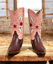 Women’s Size 7.5 M - Don Quijote Vintage NOS Cowboy Western Boots Unique Inlay Design