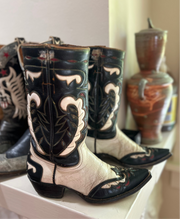 Women’s Size 8.5 M - 1950’s Stovepipe Cowboy Western Boots Inlays