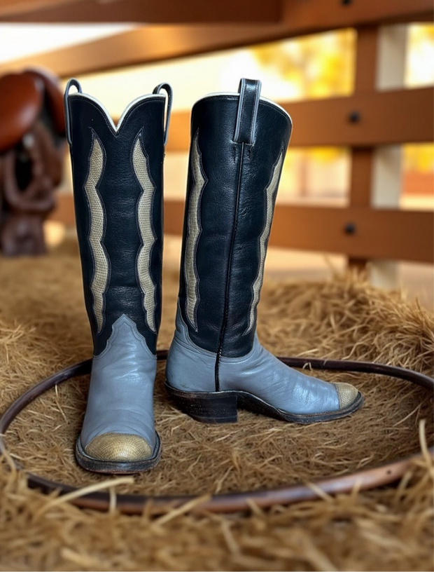 Women’s Size 7.5 M - 1970’s Custom Tall Cowboy Western Boots Herron Custom Boots