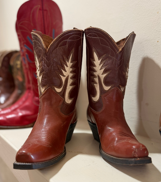 1950s • Western Classic • “Cream Flame” Pee-Wee Boots • Women’s 6.5 M