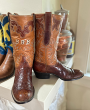1960s • Custom Shop • Alligator & Monogram Show Cowboy Boots • Men’s 9.5 D