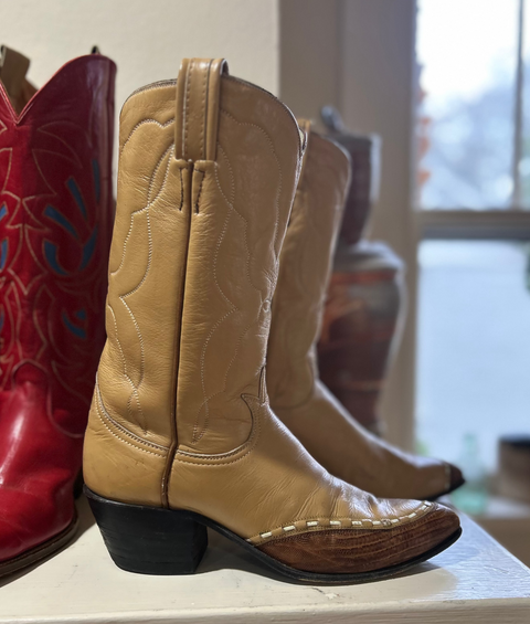 1970s • Tony Lama • “Desert Stitch” Western Boots • Women’s 6.5 M