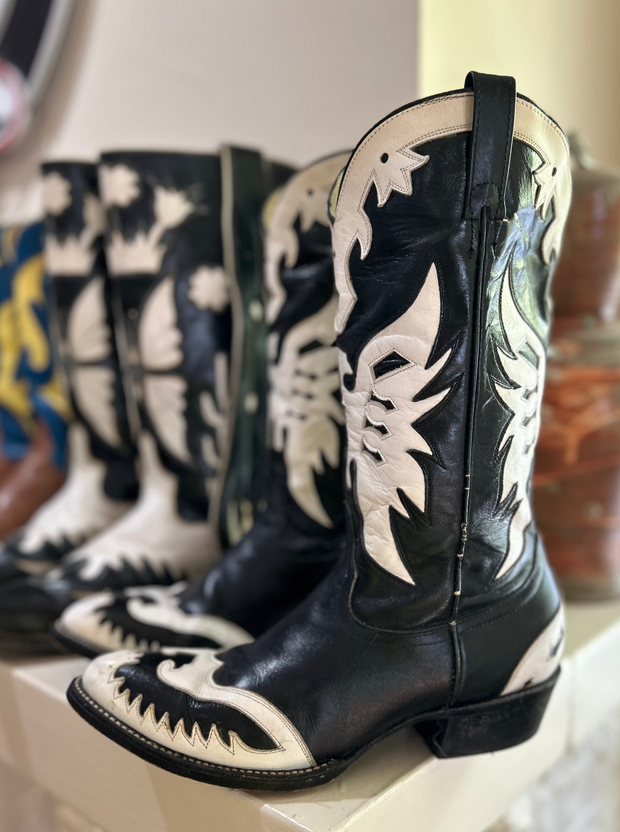1980s • Cowtown • “Shadowbird” Inlay Boots · Women’s 9.5