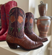 Early 1960s • Acme “Wildflower” Inlay Boots • Women’s 6 B