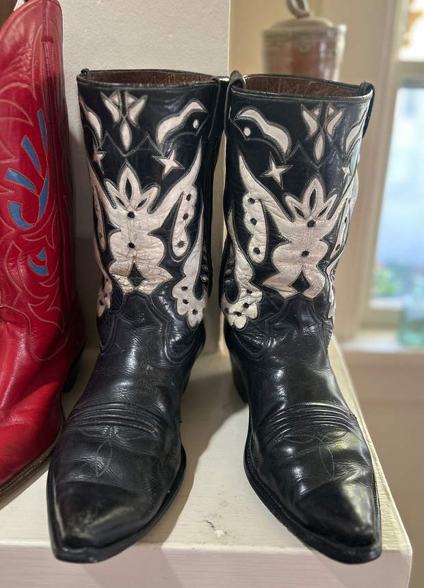 1950s • Custom • Two-Tone Starburst Boots • Men’s 12 D